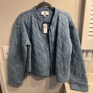 Lou & Grey Light Blue Quilted Bomber Jacket